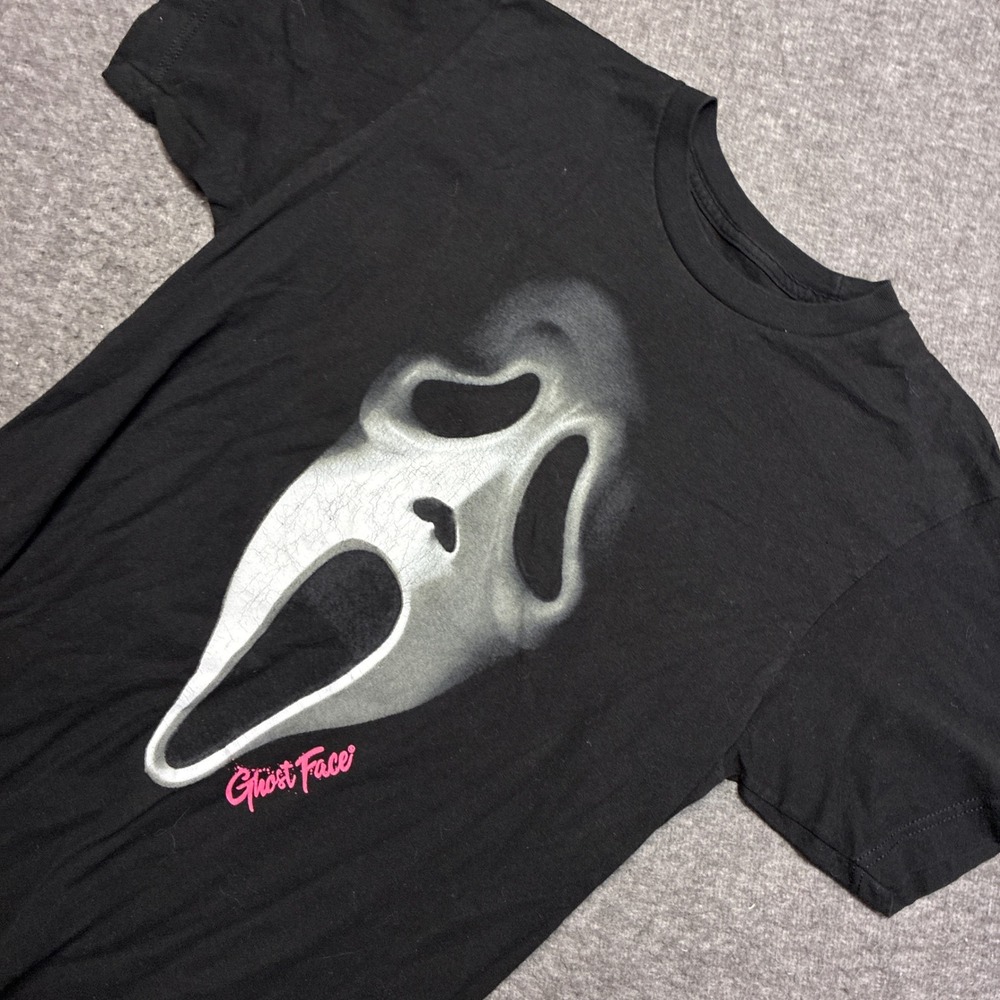Ghost Face T-Shirt Mens Medium Black Scream Graphic Horror Movie Tee